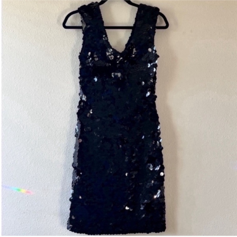 Chetta B Midnight Sequin Midi Dress